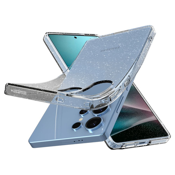 Etui Spigen do Samsung Galaxy S25 Ultra, Liquid Crystal Glitter, przezroczyste + Szkło hartowane