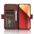 Etui z klapką do Xiaomi Redmi Note 13 Pro 4G / Xiaomi Redmi Note 14S / Xiaomi Poco M6 Pro 4G, Card Slot, brązowe