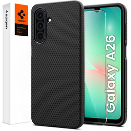 Etui Spigen do Samsung Galaxy A26 5G, Liquid Air, czarne + Szkło Hartowane 9H
