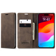 Etui do iPhone 17 Pro Max, ERBORD Vintage portfel z klapką, brązowe