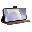 Etui z klapką do Samsung Galaxy S25 FE, Card Slot, brązowe