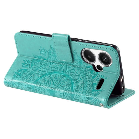 Etui z klapką do Xiaomi Redmi Note 13 Pro+, Mandala, zielone