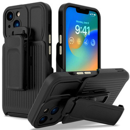 Pancerne Etui Belt Clip do iPhone 14, z klipsem, czarne
