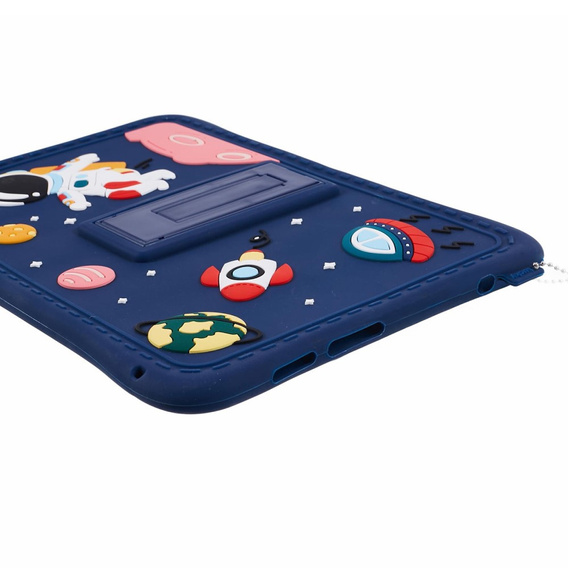 Etui silikonowe dla dzieci do Samsung Galaxy Tab A9 T220 X110 / X117, z podstawką, Astronauta, Granatowe
