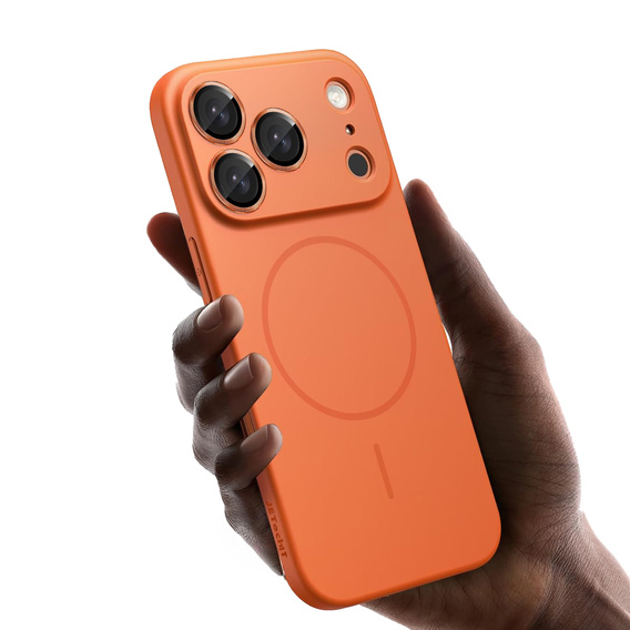 Etui do iPhone 17 Pro Max, do MagSafe, ze szkłem na aparat – pomarańczowe