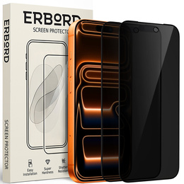 2x Szkło Prywatyzujące do iPhone 17 Pro Max, ERBORD Anti-Spy Hartowane