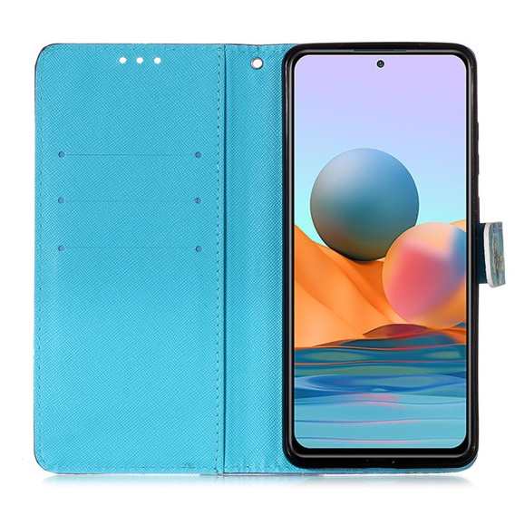 Etui Wallet do Xiaomi Redmi Note 10 Pro, Light Spots Decor, Gold Butterflies