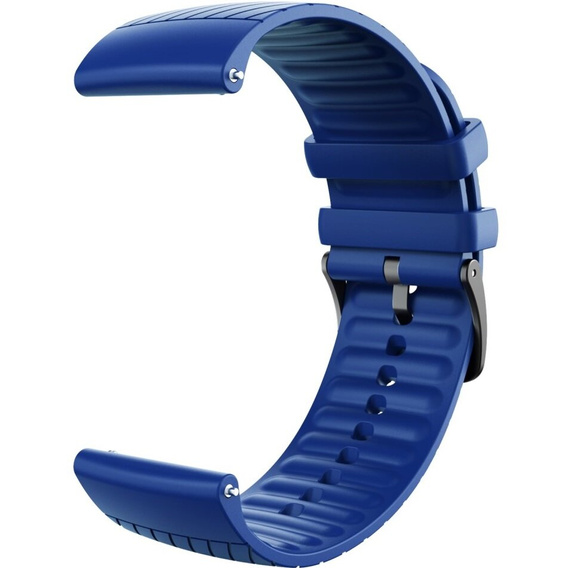 Pasek Silikonowy Uniwersalny 22mm, z poprzeczną linią, Niebieski
