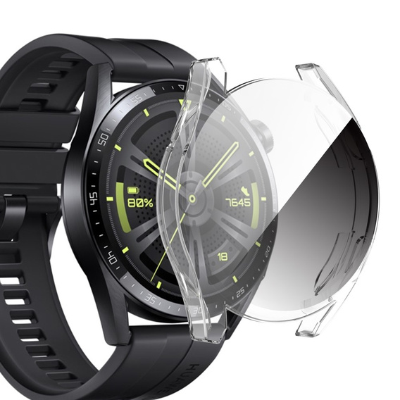 2w1 Etui z osłoną na ekran do Huawei Watch GT 3 46mm, Przezroczysty