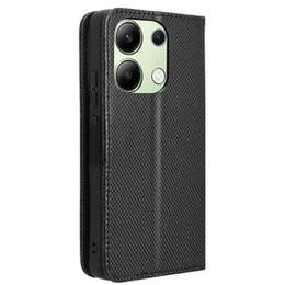 Etui do Xiaomi Redmi Note 13 4G, Smart Magnet, Czarne + Szkło 9H