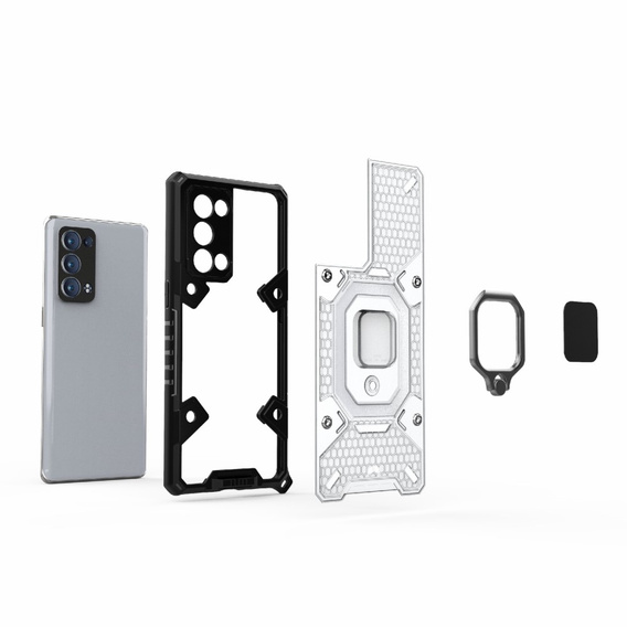 Etui ERBORD Kickstand Honeycomb do Oppo Reno6 Pro 5G / Pro+ 5G, Grey