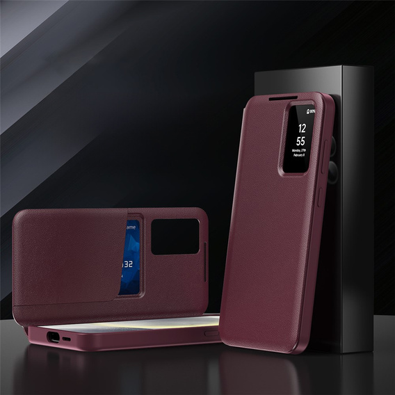 Etui do Samsung Galaxy S25 FE, Smart View Wallet, bordowe