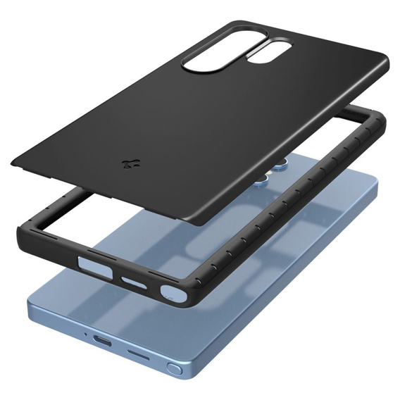 Etui Spigen do Samsung Galaxy S25 Ultra, Thin Fit Mag, czarne + Szkło hartowane 9H