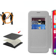 Etui z klapką do iPhone 16 Pro Max, RFID Wallet MagSafe z ochroną aparatu, srebrne