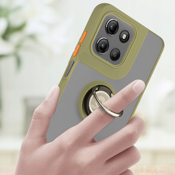Etui do Motorola Moto G15 / Motorola Moto G15 Power, Frosted Ring, zielone