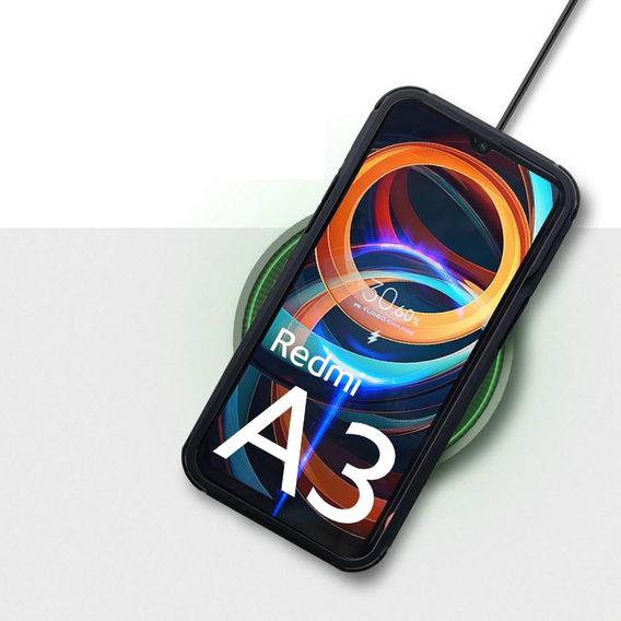 Etui do Xiaomi Redmi A3, Fusion Hybrid, z ochroną aparatu, przezroczyste / czarne