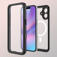 Etui Wodoodporne IP68 do iPhone 17, Redpepper, do MagSafe, przezroczyste z czarną ramką