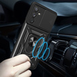Zestaw Etui pancerne do Samsung Galaxy A34 5G, Nox Camera Slide, Czarne + szkło