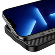 Etui Kevlar MAGSAFE do iPhone 13 Pro, obudowa plecki z TPU + Włókno węglowe, czarne