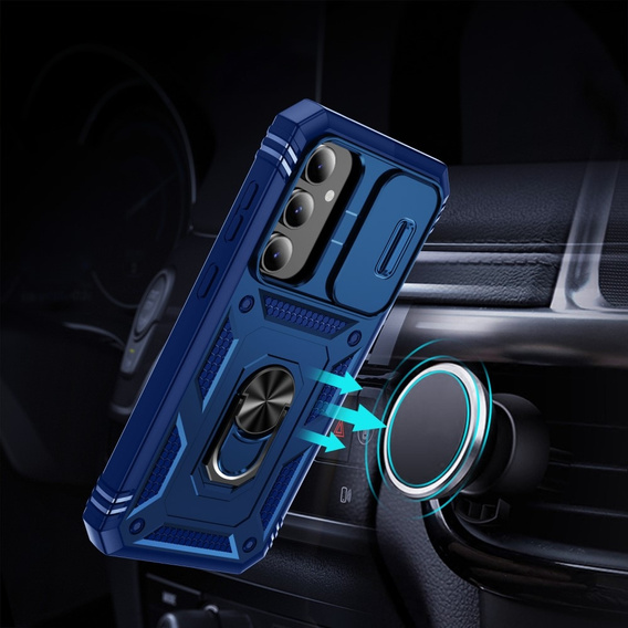 Etui pancerne do Samsung Galaxy S23 FE, CamShield Slide, niebieskie