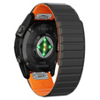 Pasek Silikonowy QuickFit do Garmin Fenix 22mm, Czarny / Pomarańczowy