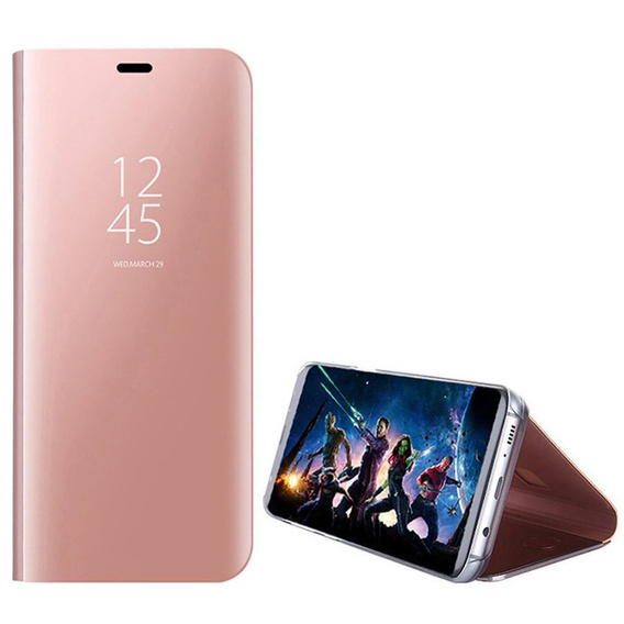 Etui do Realme C11, Clear View, różowe rose gold