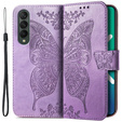 Etui z klapką do Samsung Galaxy Z Fold 4 5G, Butterfly, fioletowe