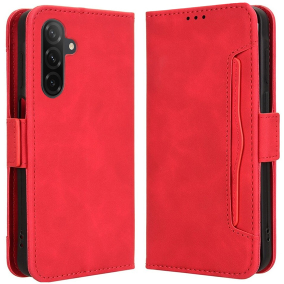Etui z klapką do Samsung Galaxy A56 5G, Card Slot, czerwone
