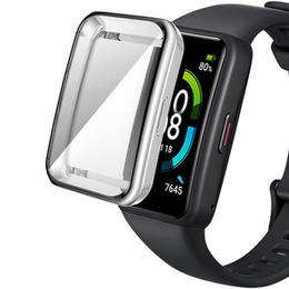 2w1 Etui z osłoną na ekran do Huawei Band 6/7, Srebrne