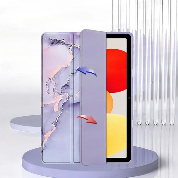Stylowe etui do Xiaomi Redmi Pad SE 11" – Smartcase Hybrid Marble fioletowe