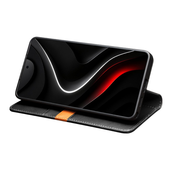 Skórzane etui Qialino do Samsung Galaxy S26, czarne