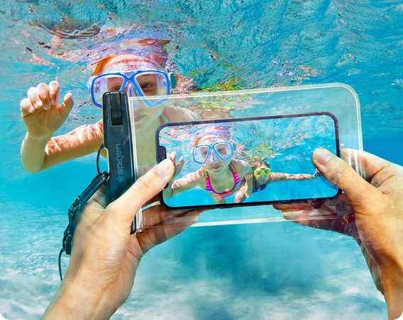 Wodoszczelne etui Spigen A601 Universal Waterproof Case 2-Pack – przezroczyste