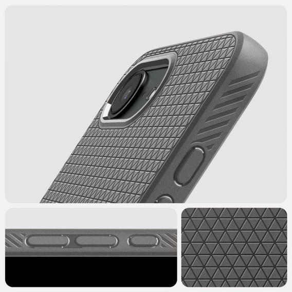 Etui Spigen Liquid Air do iPhone 16E – Marble Grey + Szkło Hartowane 9H