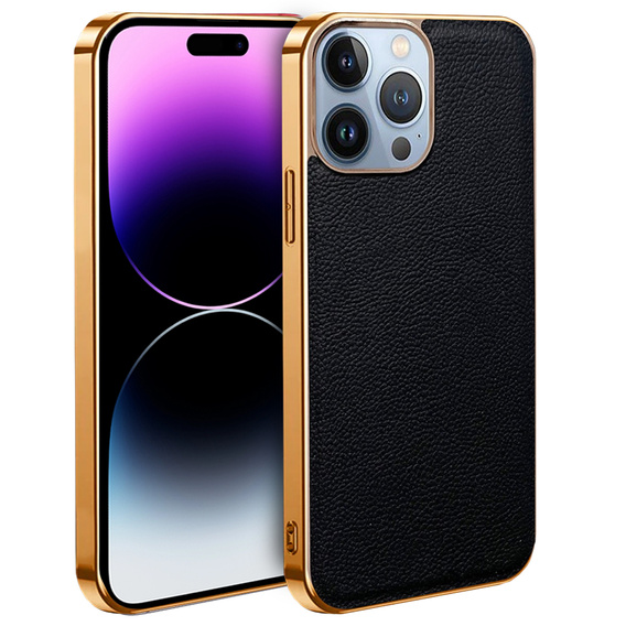 Etui do iPhone 13 Pro, Cowhide Leather, czarne