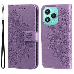 Etui portfelowe z motywem kwiatowym do Honor 400 Lite – Fioletowe