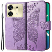 Etui z klapką do Infinix Zero 30 5G, Butterfly, fioletowe