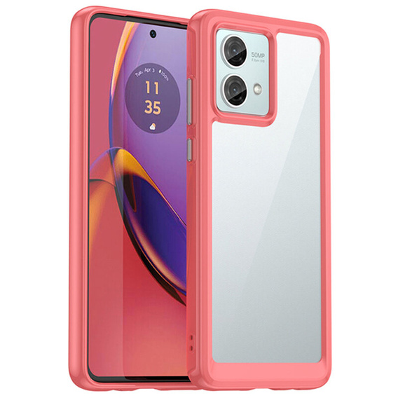 Etui do Motorola Moto G84 5G, Fusion Hybrid, przezroczyste / czerwone