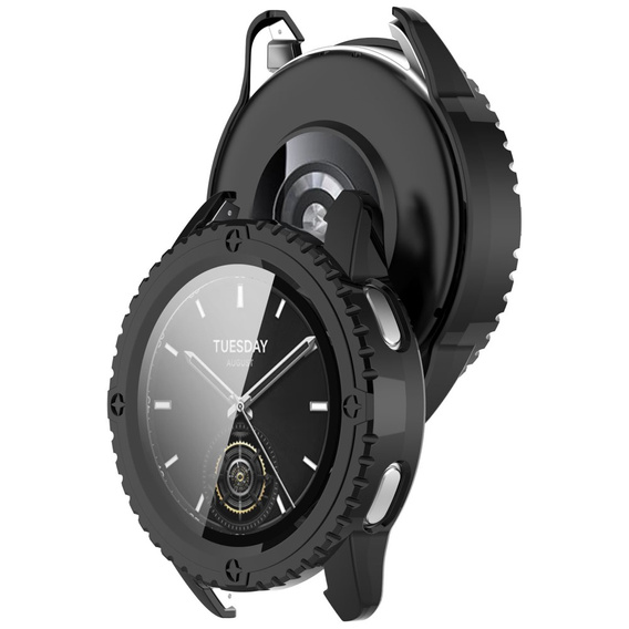 2w1 Etui + Szkło Hartowane do Xiaomi Watch S3,  wzmocnione, Czarne