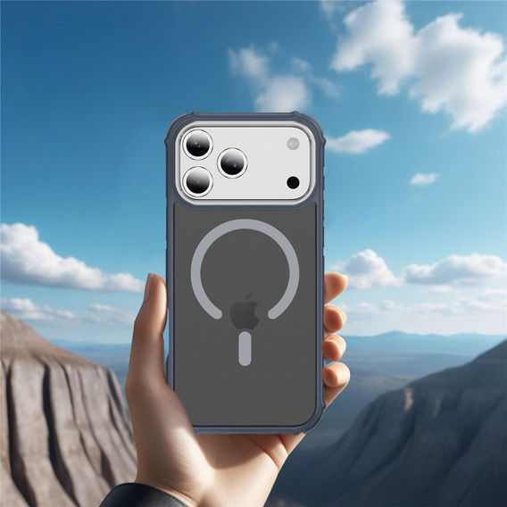 Etui pancerne do iPhone 17 Pro Max, Matt Case, do MagSafe, matowe z szarą ramką