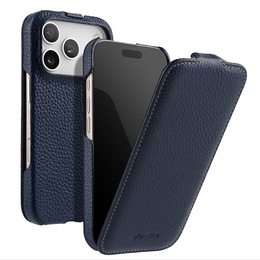 Etui MELKCO z klapką do iPhone 17 Pro, skórzane, flip, niebieskie
