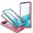 Etui pancerne do Samsung Galaxy S23, CamShield Slide, zielone / różowe