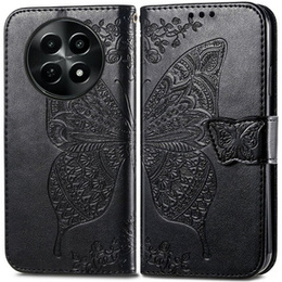 Etui z klapką do Realme 12, Butterfly, czarne