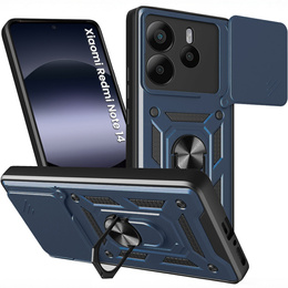 Etui pancerne do Xiaomi Redmi Note 14 4G, CamShield Slide, niebieskie