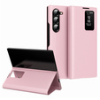 Etui z klapką do Samsung Z Fold6 5G, Smart View Wallet, różowe