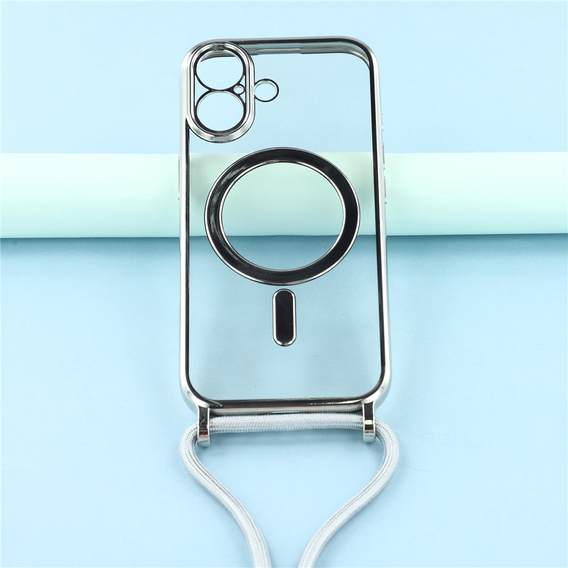 Etui do iPhone 17, Electro MagSafe, srebrne + Smycz