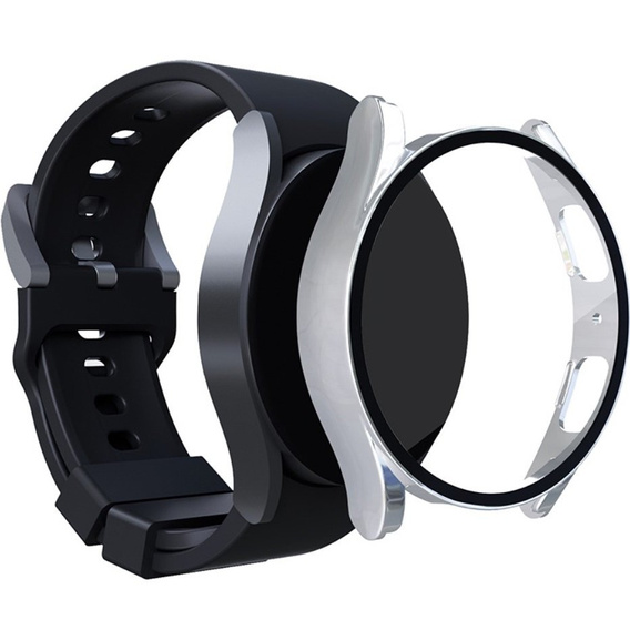 2w1 Etui + Szkło Hartowane do Samsung Galaxy Watch 5 40mm, Srebrne