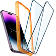 Szkło Hartowane z ramką do montażu SPIGEN Alm Glass FC do iPhone 14 Pro, Black (2 sztuki)