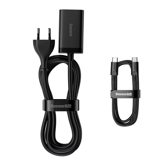 Baseus ładowarka sieciowa 65 W GaN3 Pro 2×USB‑C 2×USB‑A - Czarna