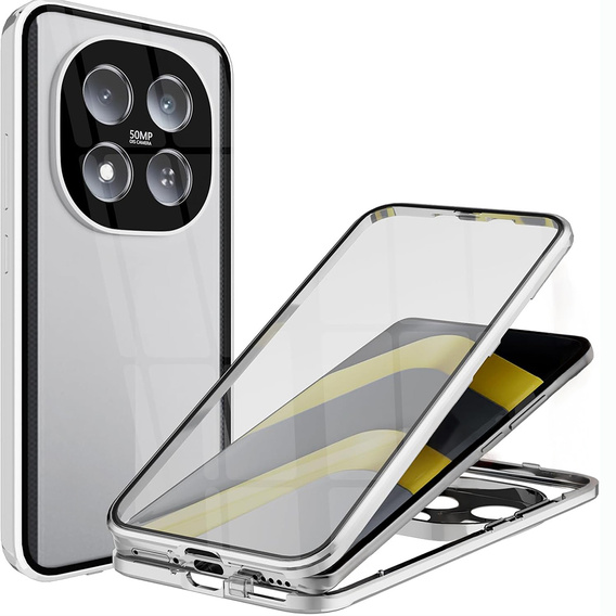 Etui do Xiaomi Redmi Note 15 Pro Plus 5G / Poco M8 Pro 5G, Magnetic Dual Glass, srebrne