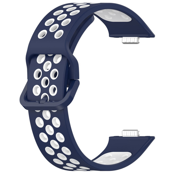 Pasek Silikonowy do Huawei Watch Fit 4 / 4 Pro / 3, Granatowy / Biały